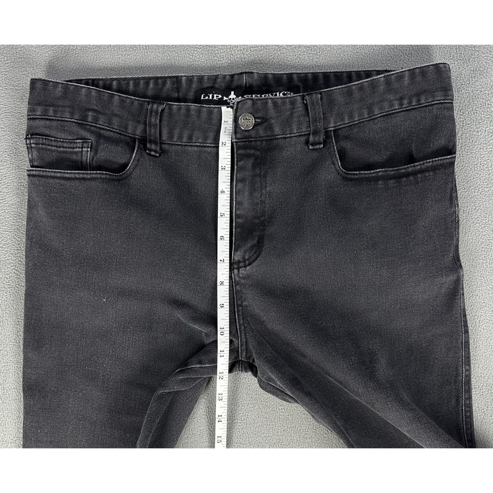 Lip Service Jeans Mens 36x34 Black Faded Distressed Stretch Jeans Punk Rock Goth - Picture 8 of 12